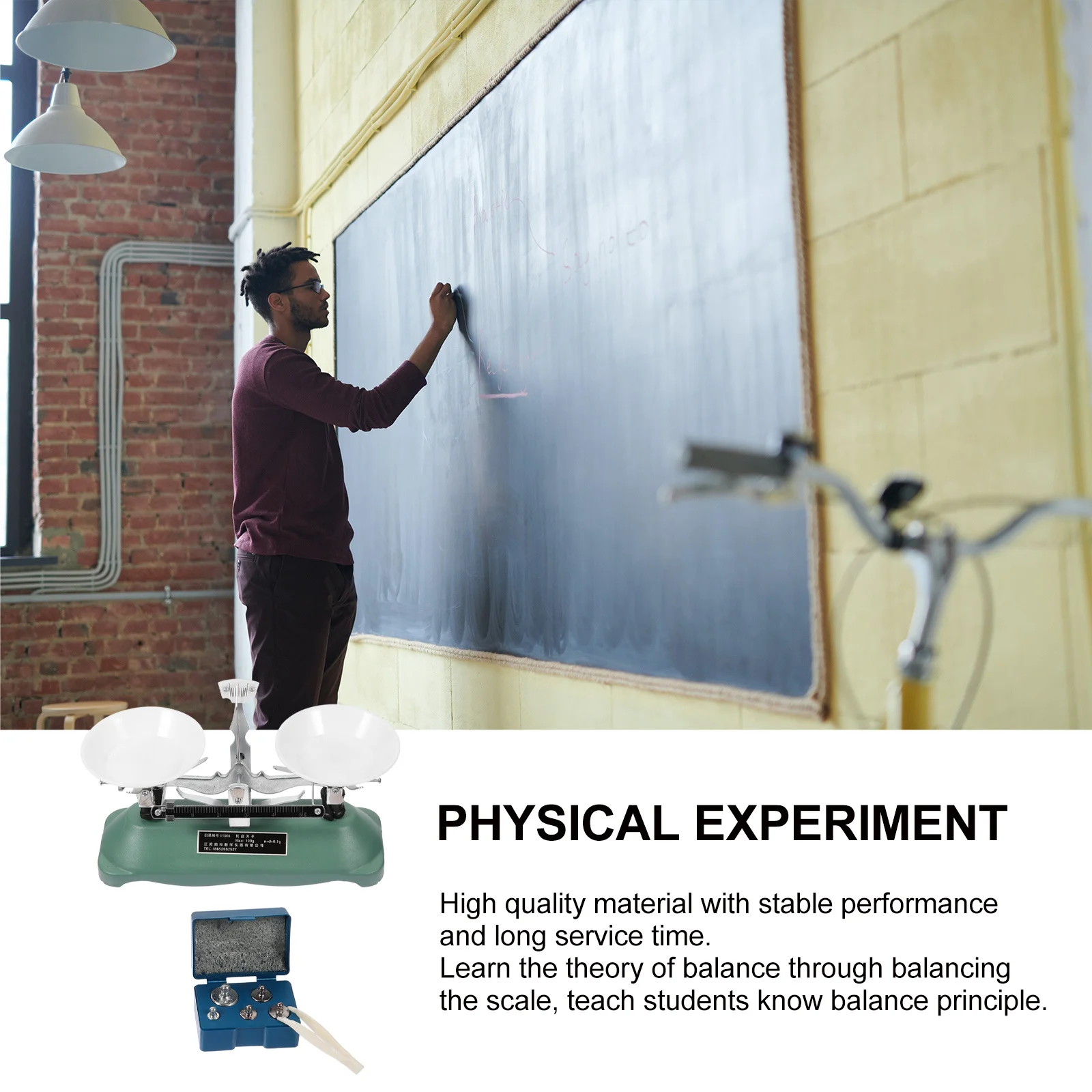 1 Satz physikalische Waage mit Gewichten, präzise pädagogische Waage für Kraftexperimente, lange Lebensdauer