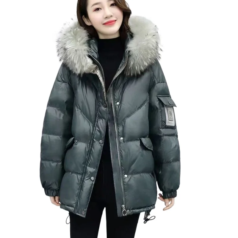 Female Winter Autumn Tops Coat Cotton-padded Clothes Zipper Warm Retro Simple Loose Comfortable Leisure Soft Minority Versatile