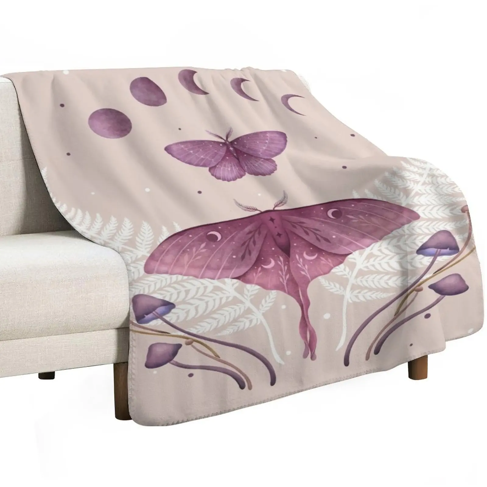 Luna and Emerald - Vintage Pink Throw Blanket anime Winter beds Shaggy for winter Luxury St Polar Blankets