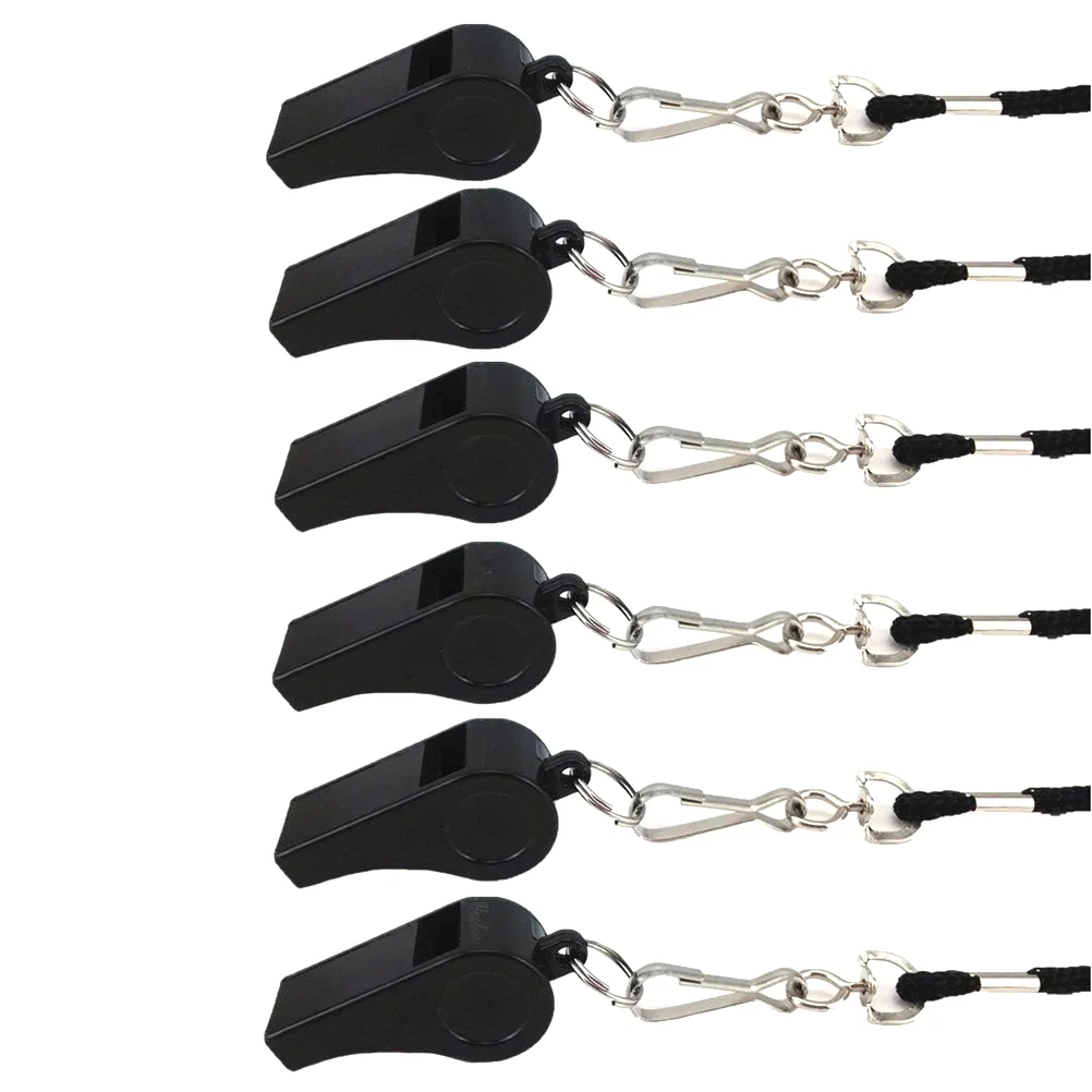 

6 Pcs Whistle with Lanyard Whistles for Sports Referee Material The Chain Student