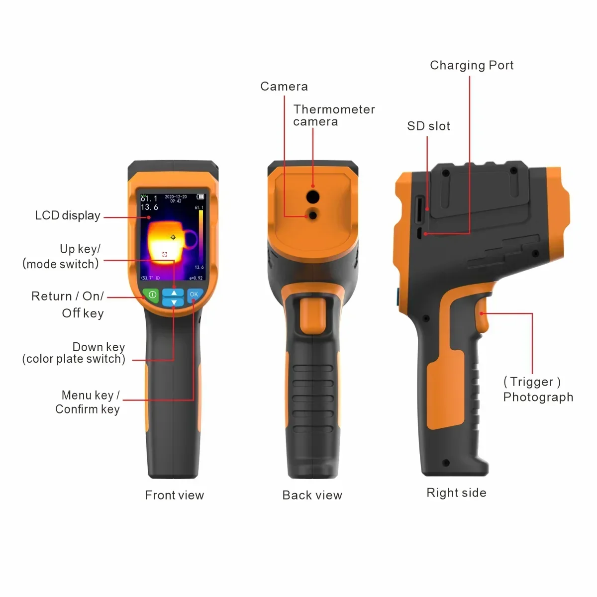 2026/Hd resolution industrial handheld  thermal camera recordable video  thermal imaging