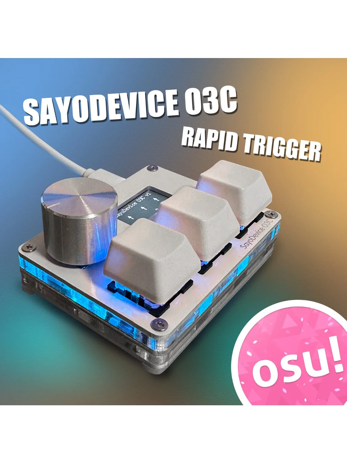 Przełączniki magnetyczne SayoDevice Rapid Trigger, klawiatura do gier z podświetleniem RGB i regulacją głośności, do O3C DJMAX SDVX Geometry Dash, klawiatura biurowa — zdjęcie produktu 7