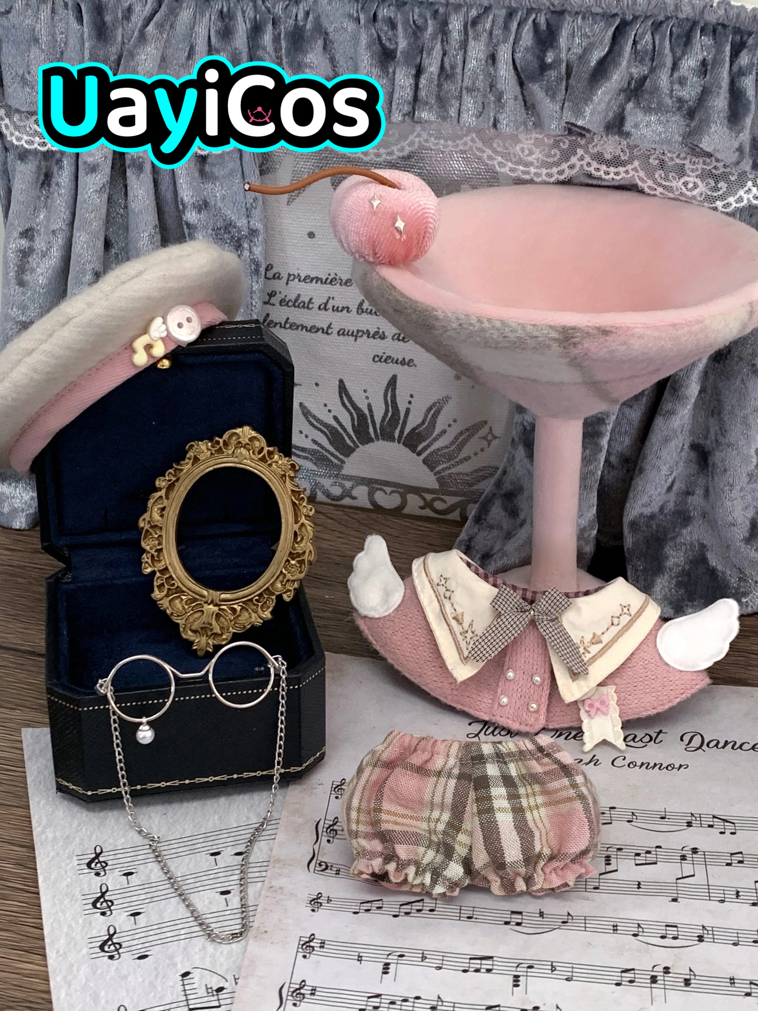 

10 см кукольная одежда, берет, галстук-бабочка, очки, брюки, плюшевые бокалы для вина, одежда, костюм, мягкие плюшевые аксессуары для кукол, аниме-игрушки для детей