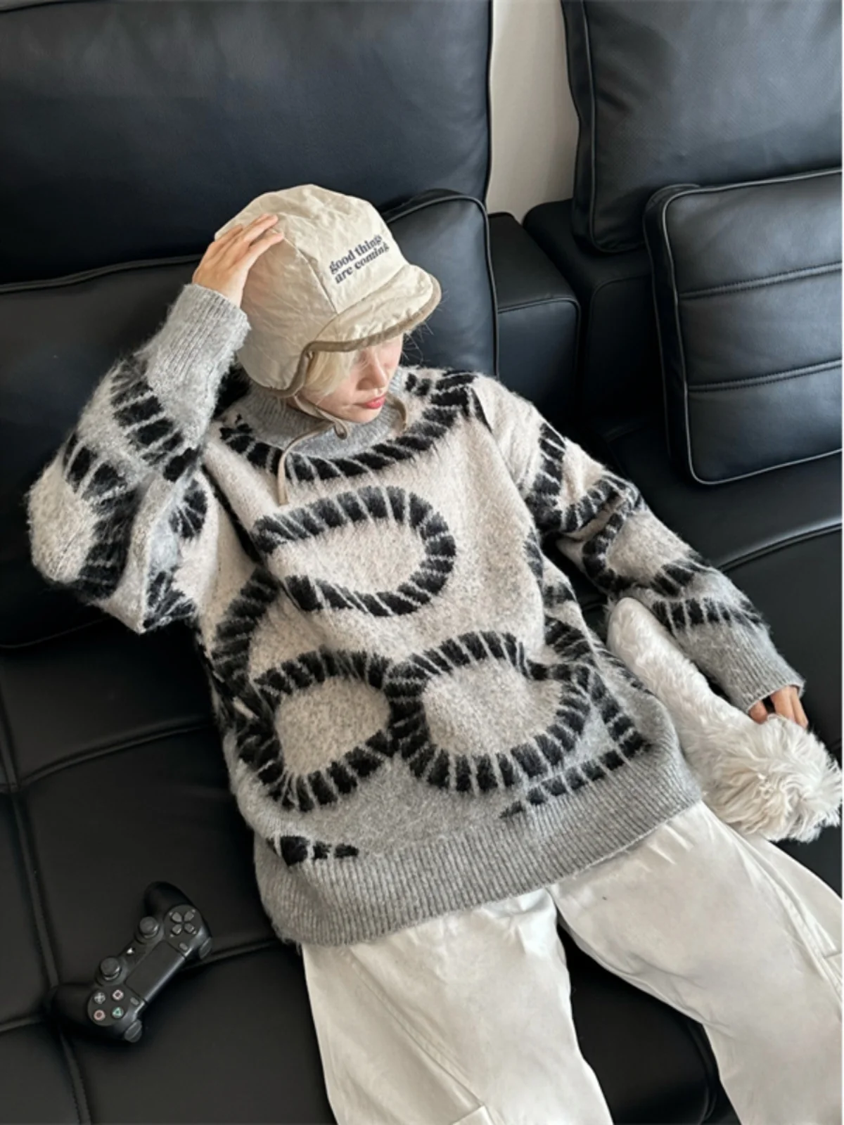 

Американский вязаный свитер унисекс для осени и зимы, свободный крой, повседневный стиль, с бахромой, утолщенный, с длинными рукавами