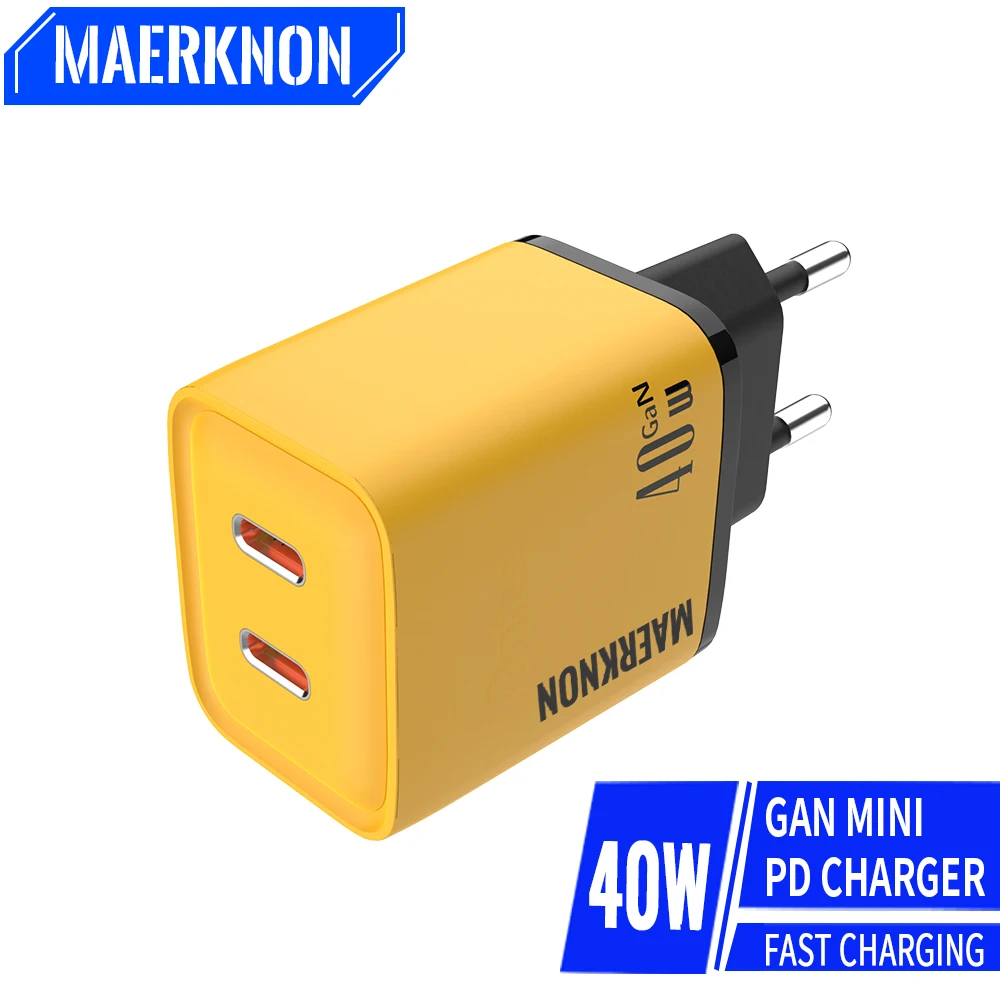 

Maerknon 40W Type C Charger Dual Ports PD Chargers For iPhone 14 13 12 Pro Max Samsung Xiaomi Realme Oneplus Mobile Phone Charge