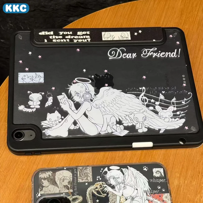 Cartoon animation pattern pen slot INS For iPad 9/8/7th Gen 10.2-inch/iPad Pro 10/11th A16 2025/11in 2018-2025 2026 M4 Cover
