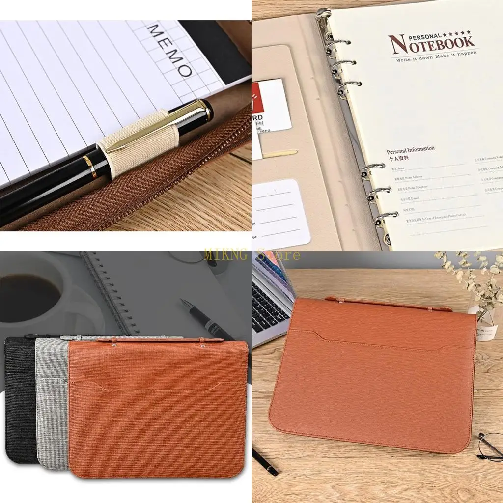 

PU Leather File Folder with Calculator Multifunction Office Supplies Manager Document Pads Briefcase Bag best sale