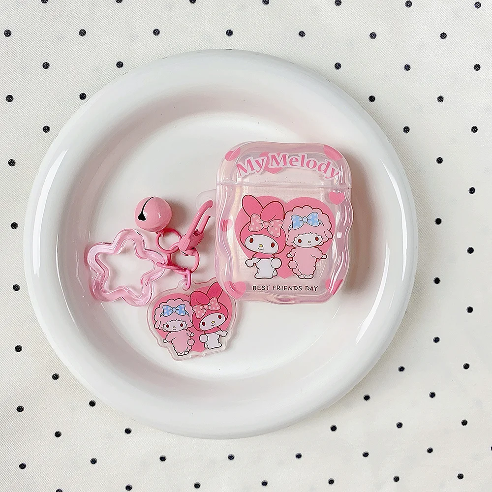 

Cute Melody cartoon headphone box for Airpods 4 3 2 1 cover Apple Earphone charging box with charm Funda for Airpods Pro 2 Cover