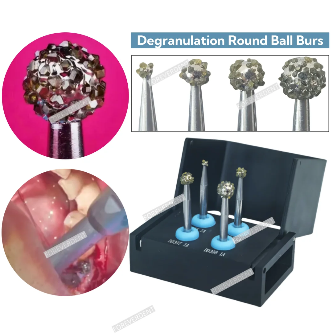 

Dental Degranulation Round Ball Drills Debridement Remnants Bone Remove Tissue 4pcs/kit