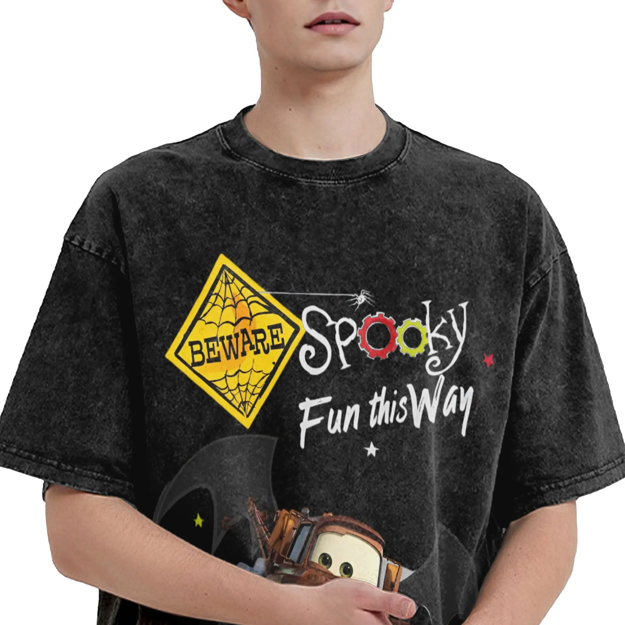 البرق ماكوين سيارات هالوين تي شيرت الهيب هوب غسلها القطن تي شيرت على طراز هاراجوكو الرجال النساء بلايز الشارع الشهير تي شيرت مطبوع