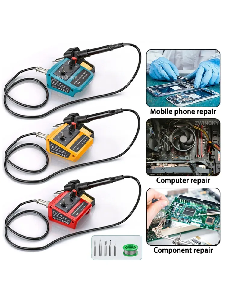 Do akumulatorów Makita/Dewalt/Milwaukee/Bosch 18V, bezprzewodowa, regulowana, elektryczna lutownica z cyfrowym wyświetlaczem LCD, narzędzia do samodzielnych napraw i spawania. — 2