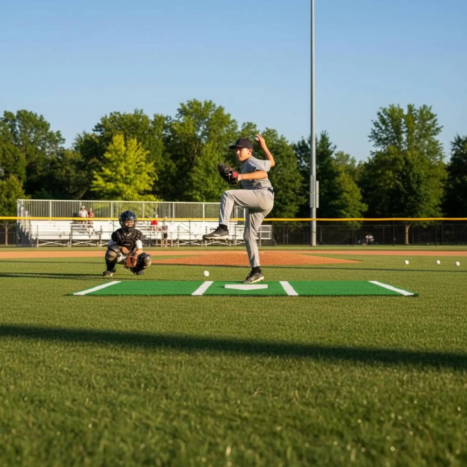 Baseball Training Surface Pitching Pad for Batting Practice with Stitched EVA PP Material for Athletic Accuracy Workouts