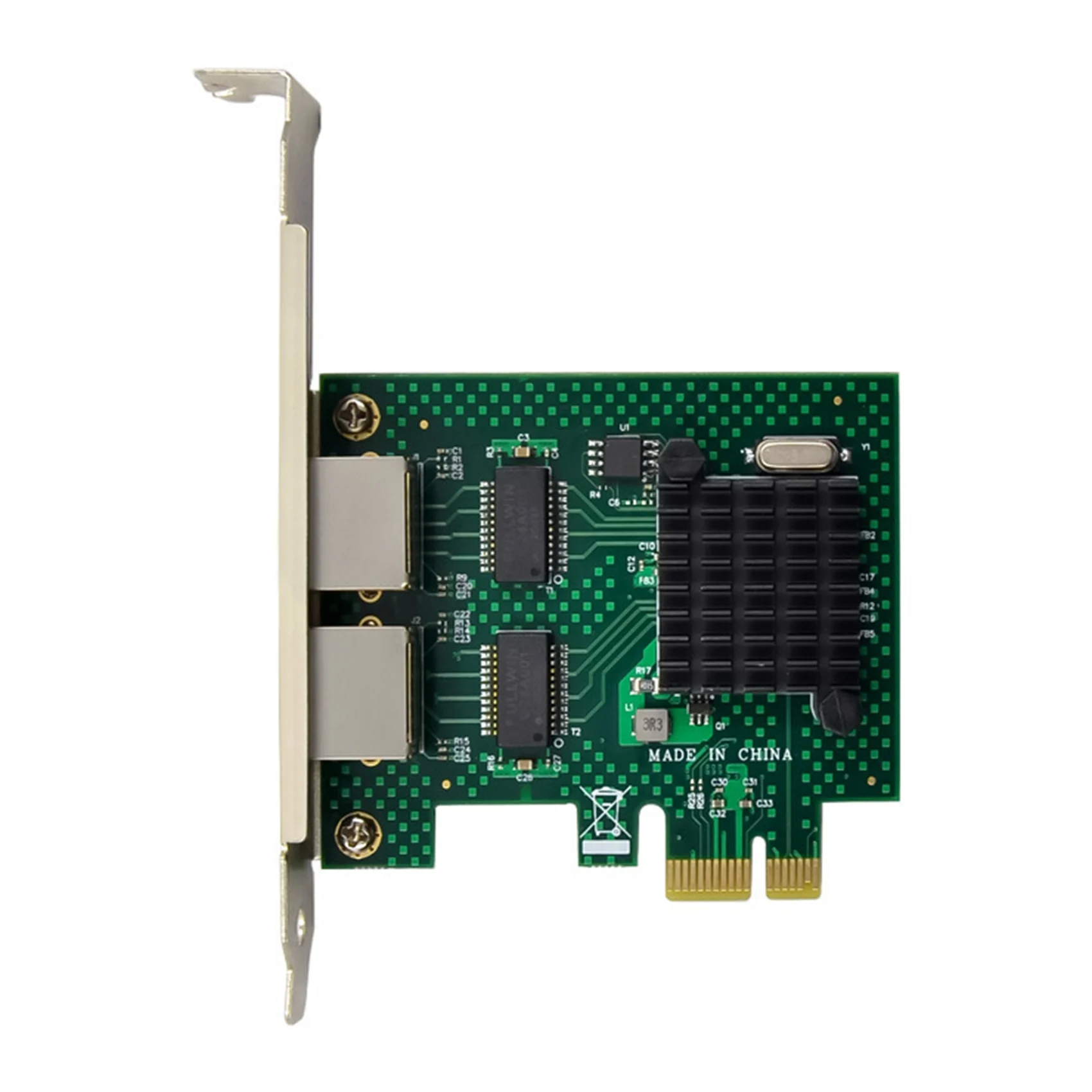 

DSAOQ BCM5718 Гигабитная серверная сетевая карта PCI Express X1 Двухпортовая сетевая карта адаптера, совместимая с WOL PXE VLAN