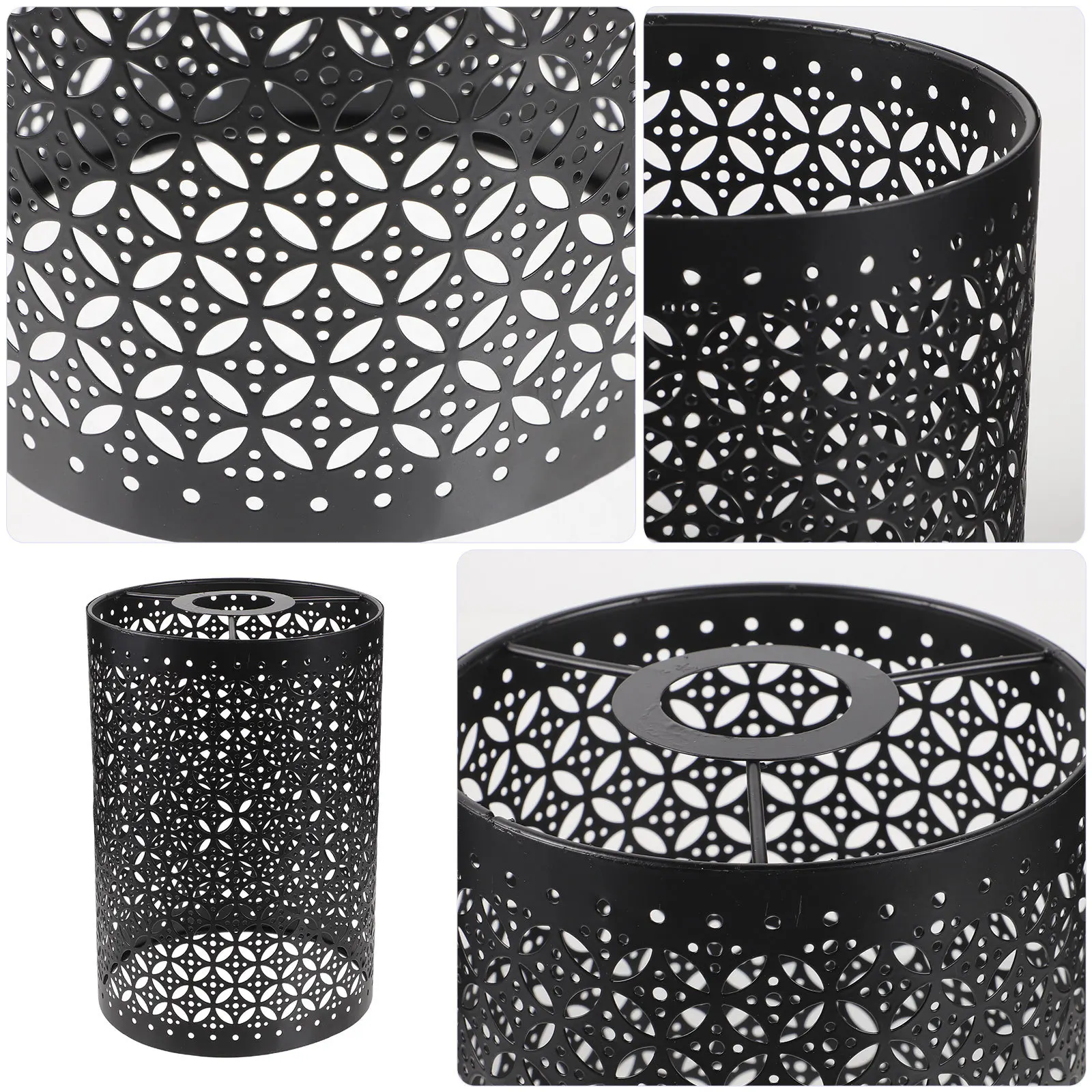 

Cylinder Lamp Shade Iron Hollow Design Durable Modern Lampshade for Table Floor Desk Lamps Eye Protection Decorative Lamp Shade