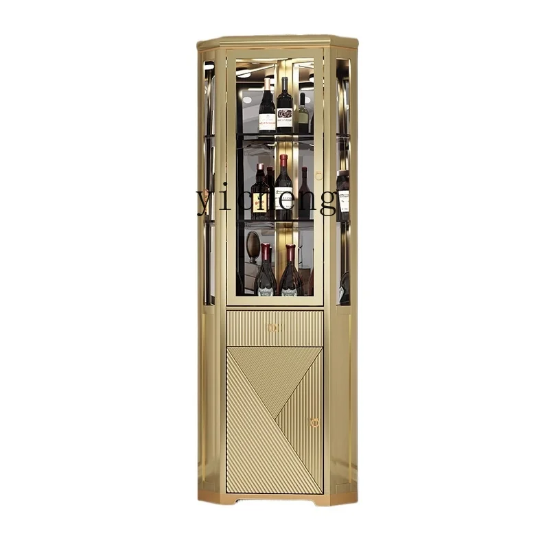 XL Solid Wood Wine Cabinet Corner Cabinet Wall Living Room Home Corner Corner Cabinet Glass Door