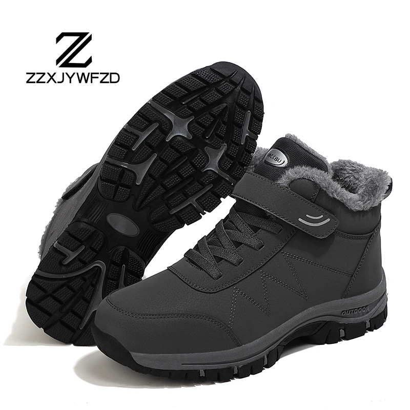 Men Hiking Boots Outdoor Mountain Climbing Sneaker Men Top Quality Casual Snow Boots Waterproof Warm Winter ShoesMan Trekking