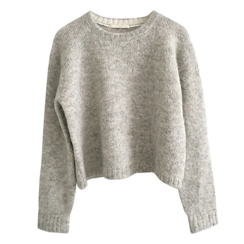 Autumn Winter Warm White Sweater Korean Women Pullover Soft Knitting Vintage Long Sleeve Sweaters Elegant Knitted Tops Outerwear