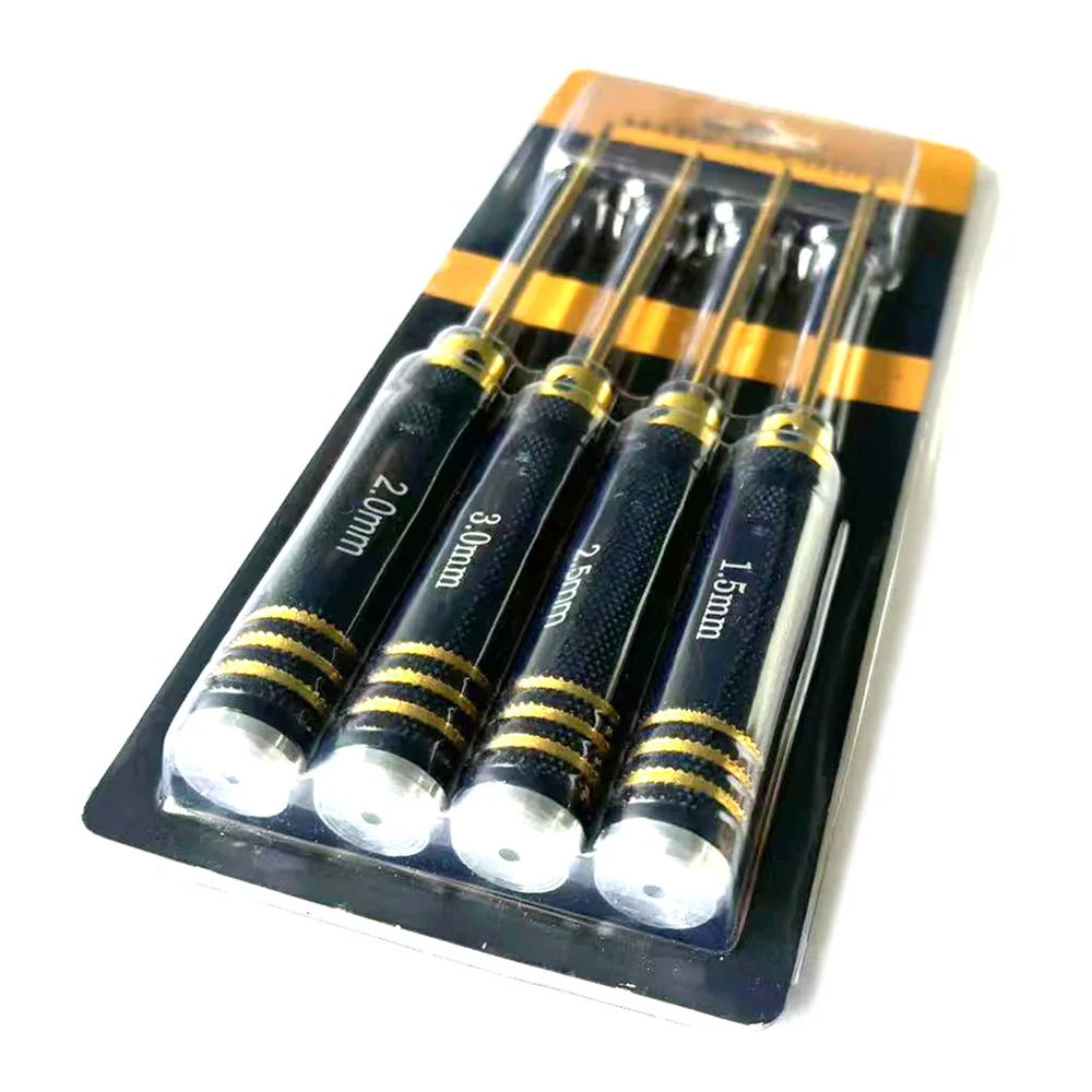 ドライバーセット,六角形,チタン合金,ヘリコプターおよび車用,カラー,1.5mm, 2.0mm, 2.5mm, 3.0mm