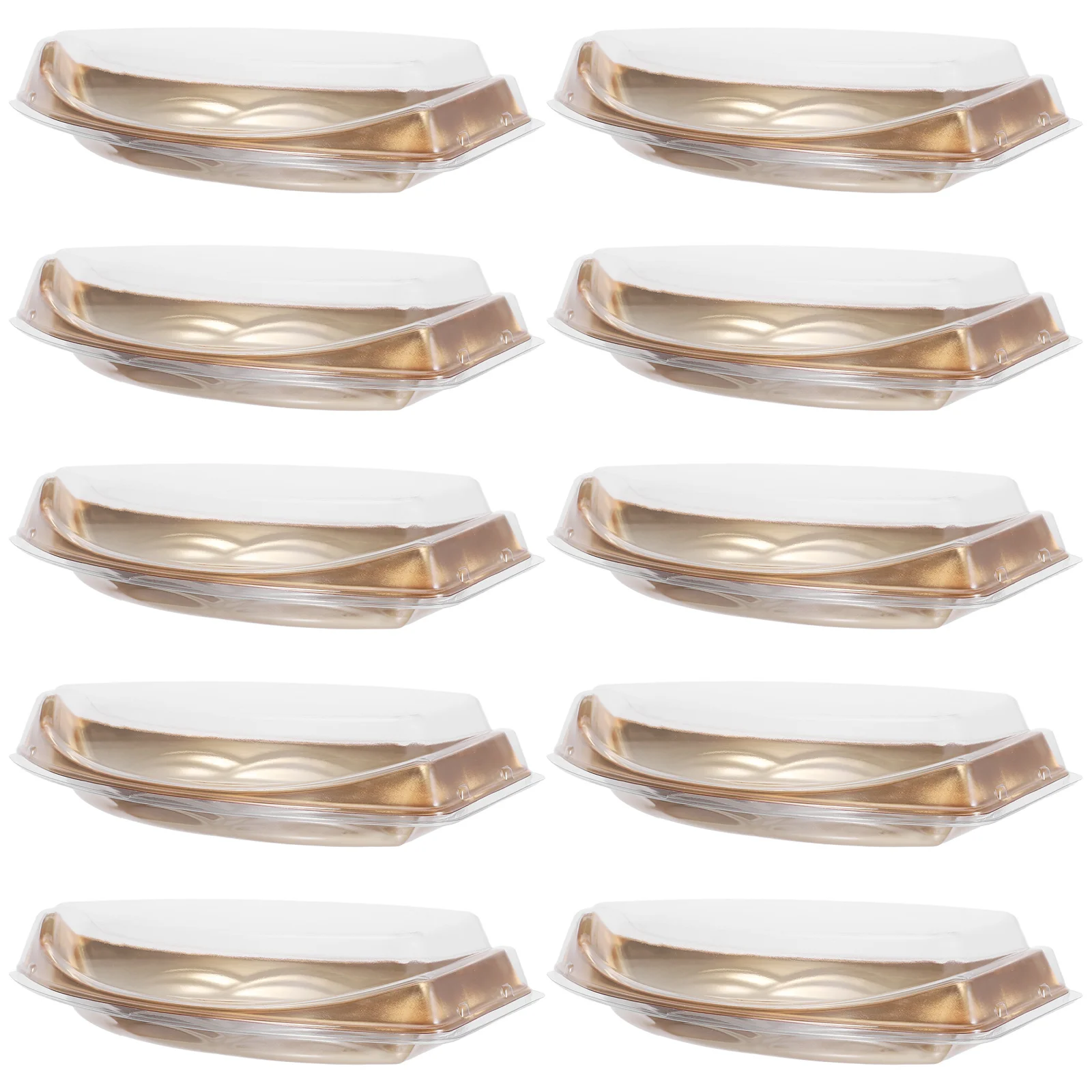 

10Pcs Japanese Sushi Boat Shaped Sashimi Boxes Plastic Takeout Containers Sushi Carry Out Trays for Catering Parties
