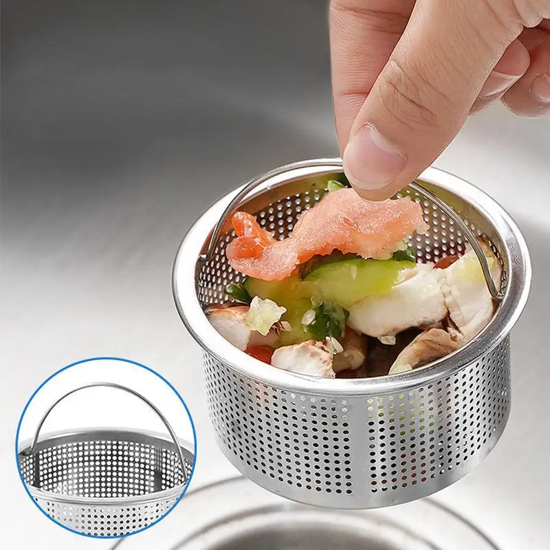 

2-4.7cm Kitchen Sink Filter Stainless Steel Mesh Sink Strainer Filter Sewer Mesh Strainers Sink Strainer Drain Hole Filter Trap