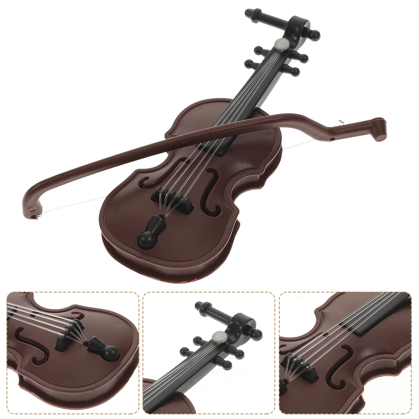 

2 Pcs Simulated Violin Mini Models Ornament Xmas Decorations Musical Instrument Desktop Abs Crafts