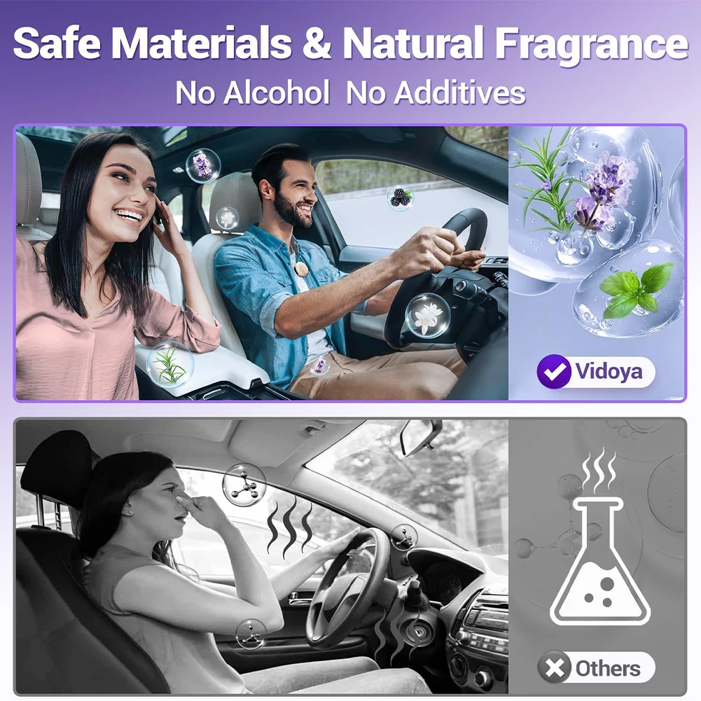 Smart Car Air Freshener with 3 Essential Oil Electric Aroma Diffuser Car Air Vent Humidifier for Removing Odors Car Accessory