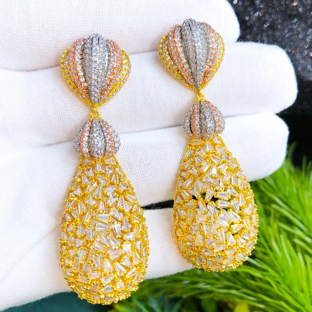 

Kellybola Luxury Dangle Earrings for Women Fashion Wedding Party Jewelry Ladies Daily Trendy Gift Accessories High Quality