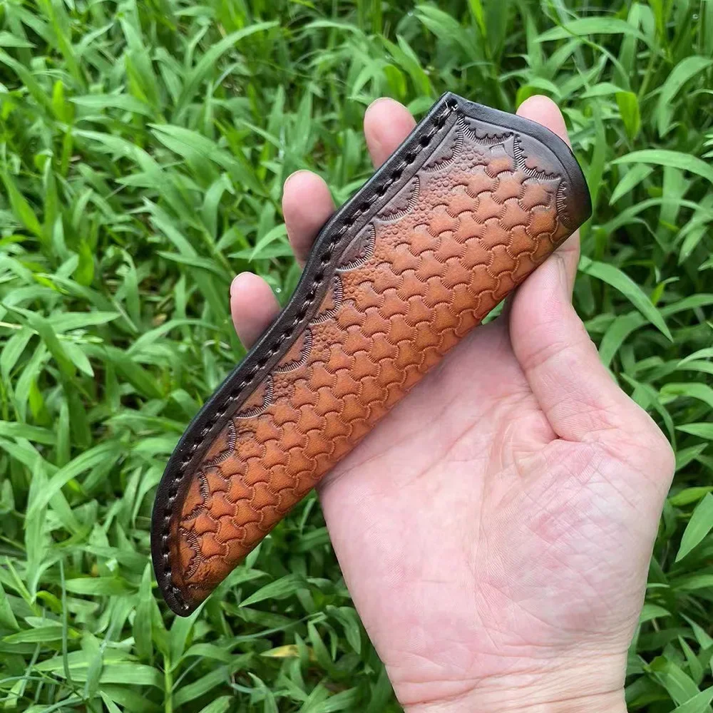 18cm Cowhide Leather Sheath Camping Knife Cover Outdoor Straight Knife Scabbard Universal Knife Holsters For Fixed Blade Knife