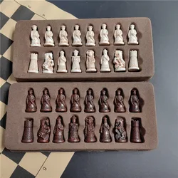 Antique Chess Trumpet Resin 3D Character Modeling Qing Soldier Pieces Leather 28*28cm Board Entertainment Game