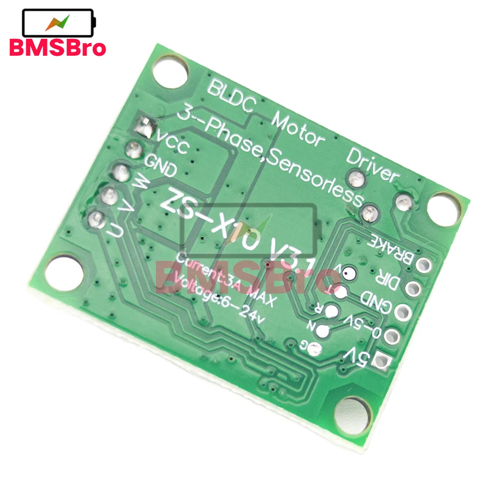 DC 6V-20V 3A 60W Three-phase Brushless Motor Speed Controller No Hall BLDC Driver Board Module with Cable 12V for Fan Water Pump