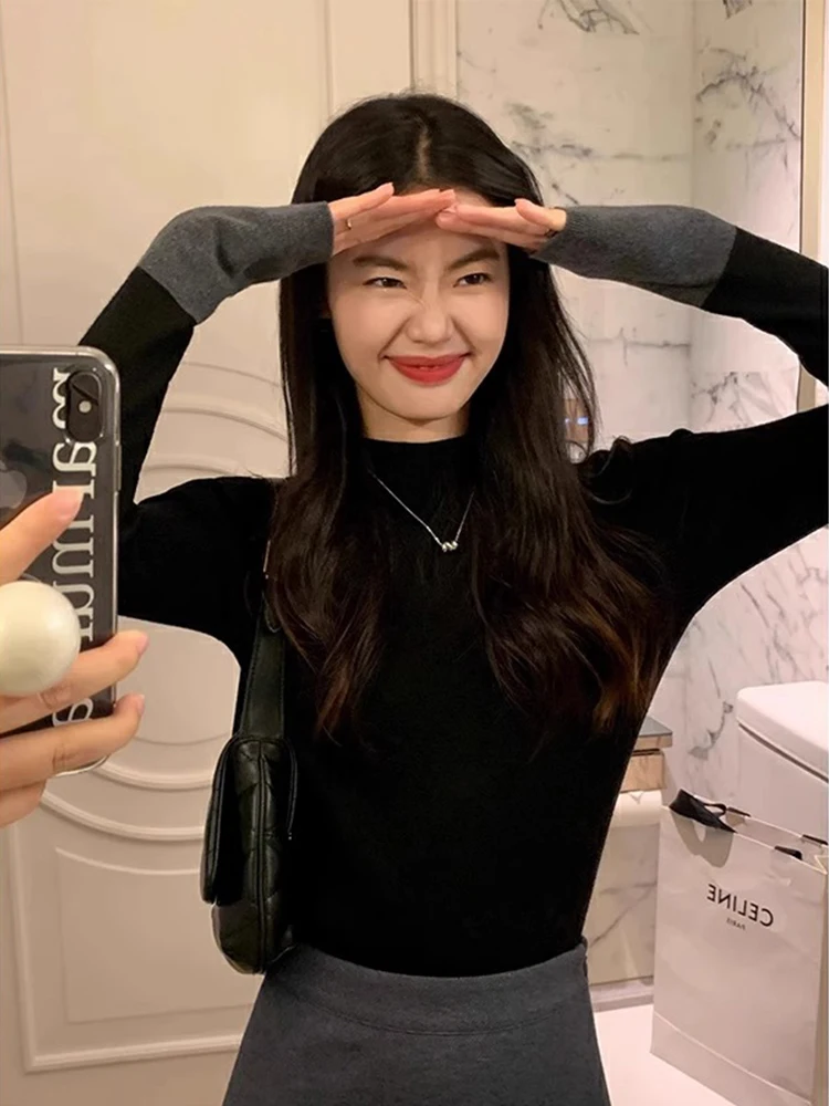 

Свитера Джемперы Пуловеры Женские Элегантные Шикарные Женские Топ Кайдра Трикотаж Нежный Ежедневный Фестиваль Альтернативный Концерт Рок-группа Панк BF