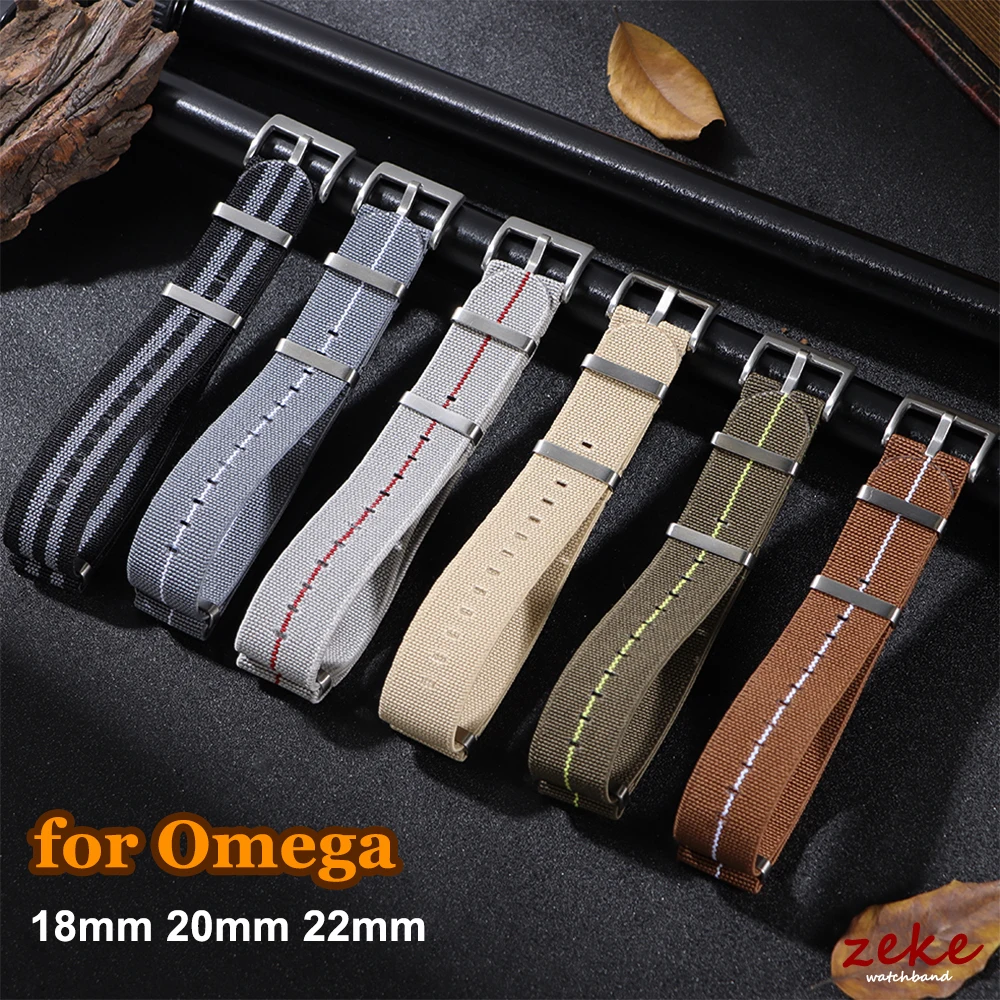 Washable Elastic Nylon Watchband for IWC for Tissot 60s French Troops Parachute Bag Strap 18mm 20mm 22mm Outdoor Sport Bracelet