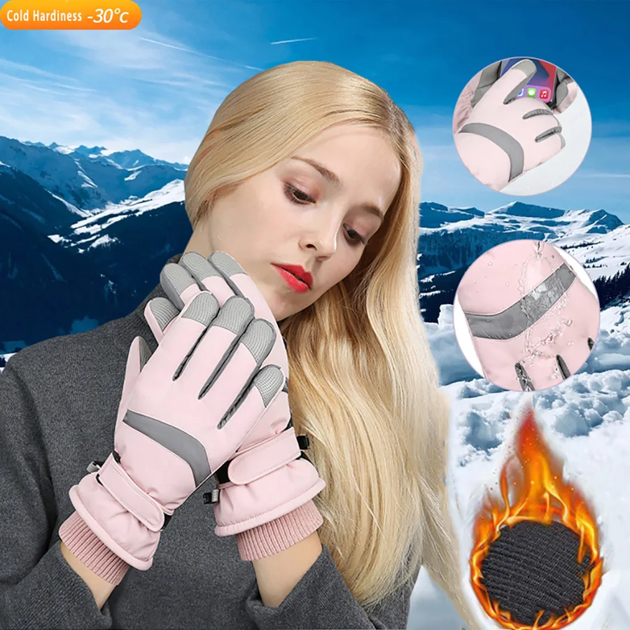

1Pair Ski Gloves Waterproof &Windproof-Thickened Warm&Snowboard&Touch Screen&Cycling&Workout&Outdoor Winter