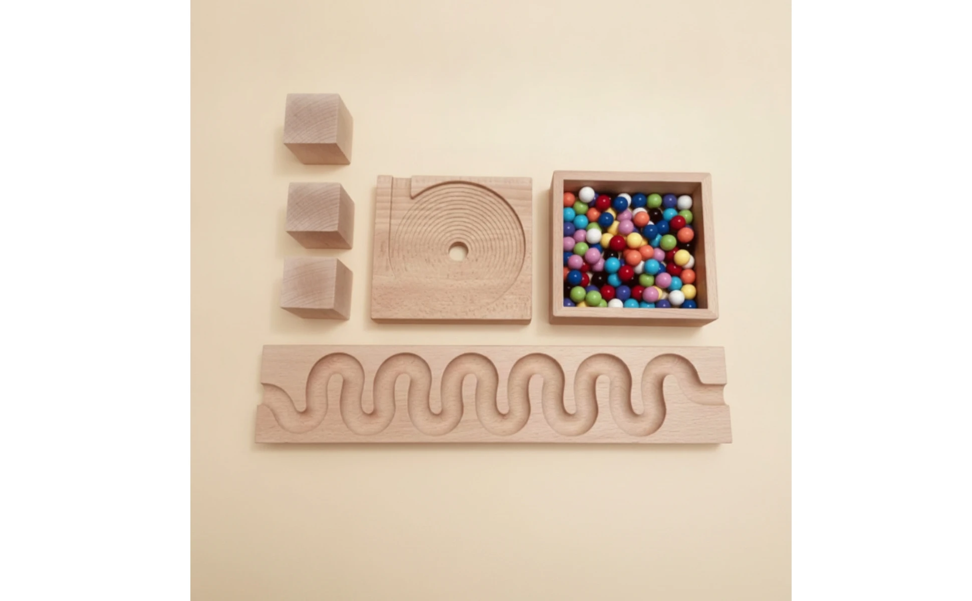 Marble Run with Wooden Blocks Stem Wooden Marble Run Set Learning Eco-Friendly for Preschoolers, Child-Centered School, Playroom