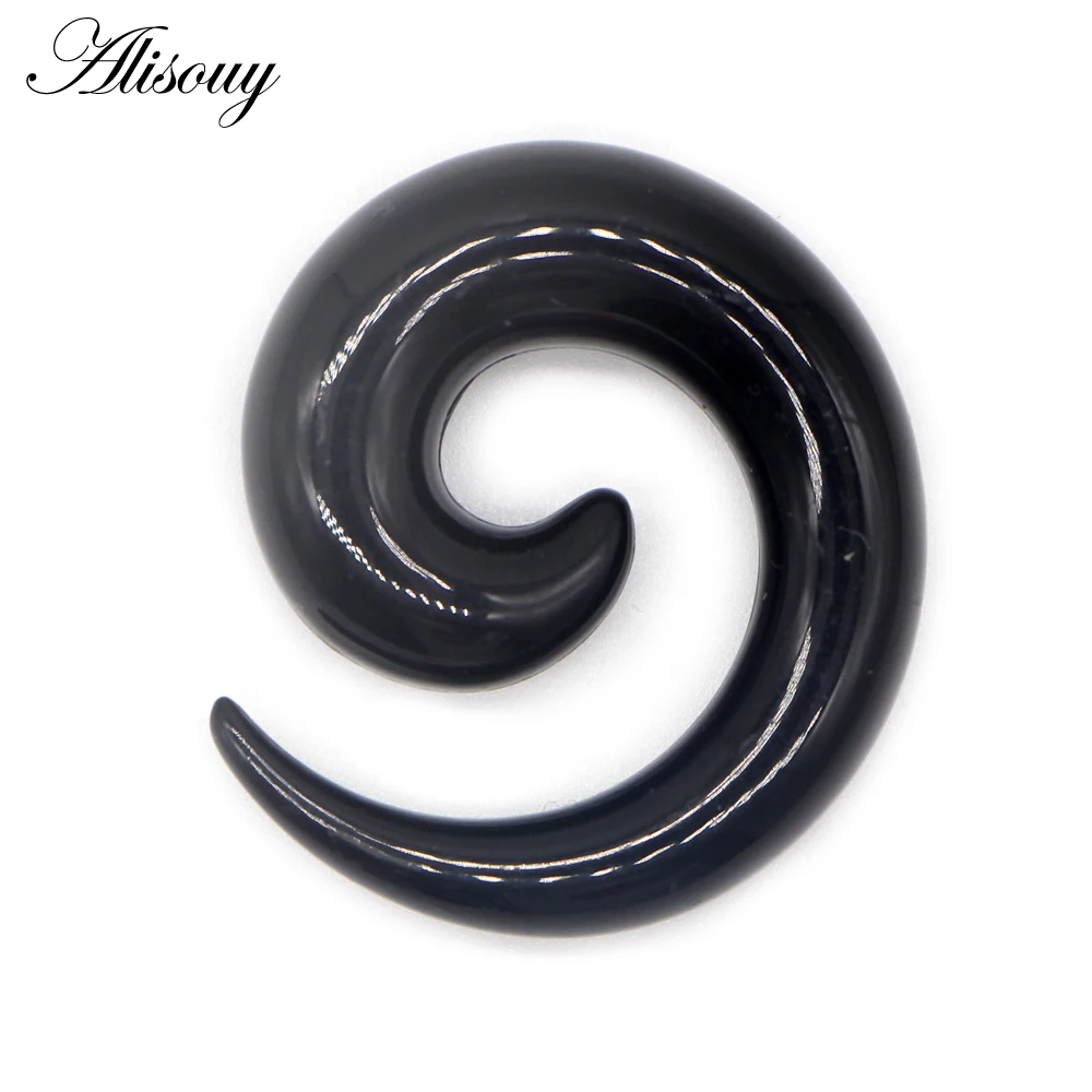 Alisouy 2PC Acrylic Spiral Taper Flesh Tunnel Ear Stretcher Expander Stretching Plug Snail