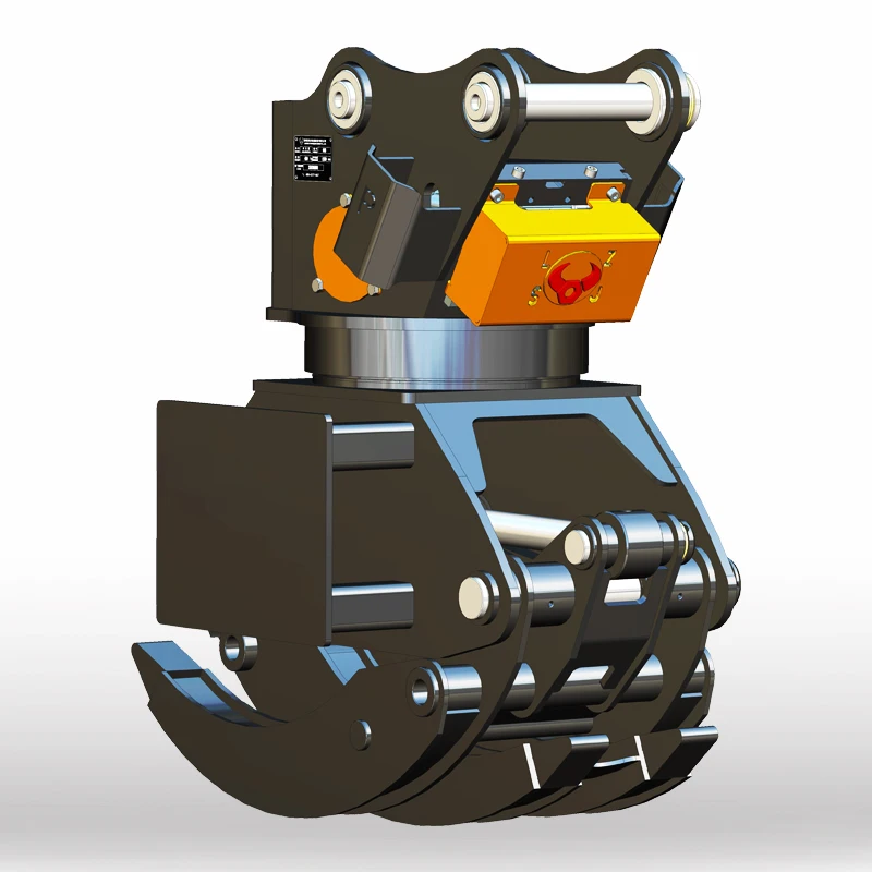 6-9 Ton Engine Mini Excavator Log Rotating Hydraulic Wood Grapple  Motor Pressure Vessel Grabbing