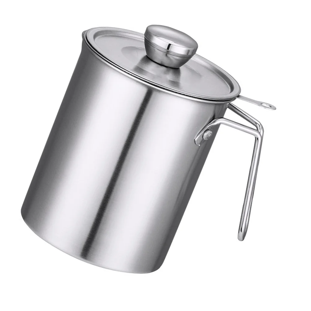 

Oil Strainer Pot Stainless Steel Filter Cup For Grease Container Kitchen Oil Storage Bacon Grease Pot Soybean Milk