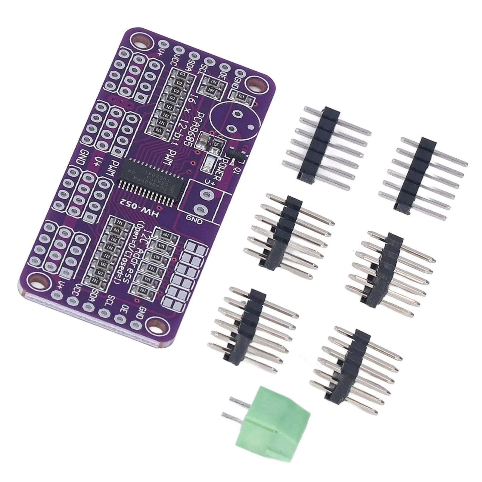 Servo Motor Driver PWM Control Module 16 Channel 12 Bit IIC PCA9685 Controller for DIY