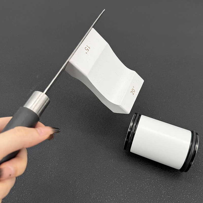 

15/20° White Special-shape Wooden Rolling Knife Sharpener Magnetic Knife Holder SharpeningStone Portable Good Edge for All Blade