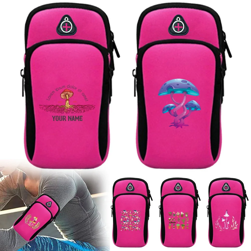 Mushroom Series Sports Phone Armband Running Mobile Phone Bag Running Jogging Mobile Phone Protective Bags Sundries Storage Bag
