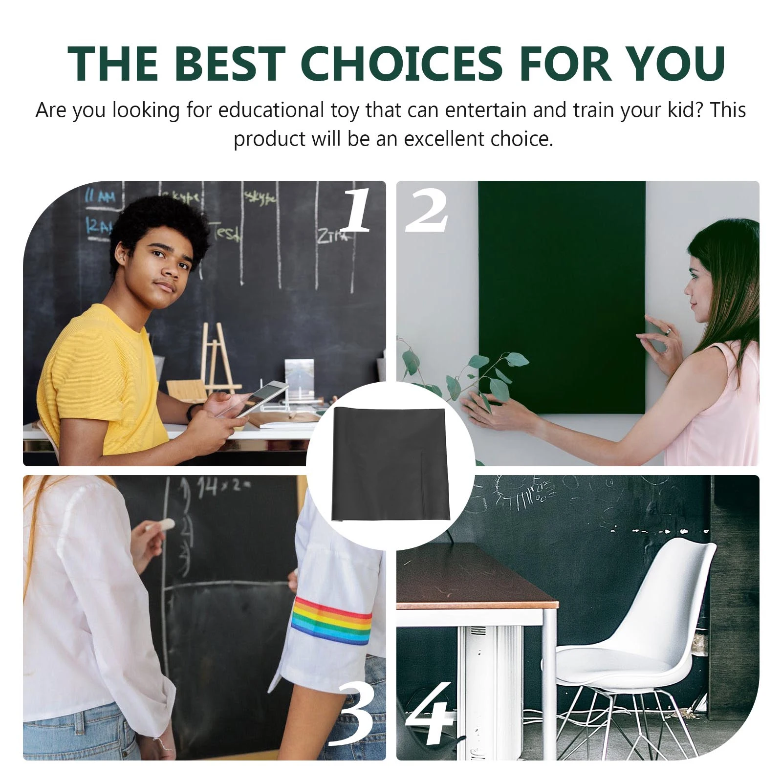 Blackboard Stickers Erasable PVC Wall Decor Office Classroom Home Message Board Reusable Dry Erase Waterproof Teaching