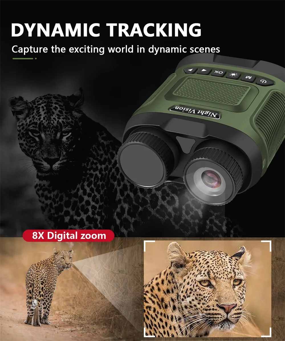 DT29 Infrarot-Digital-Nachtsichtfernglas mit 2,5 K UHD 40 MP Teleskop 8-fachem Zoom 10-fach optisch für Jagdcamping – Detail 4