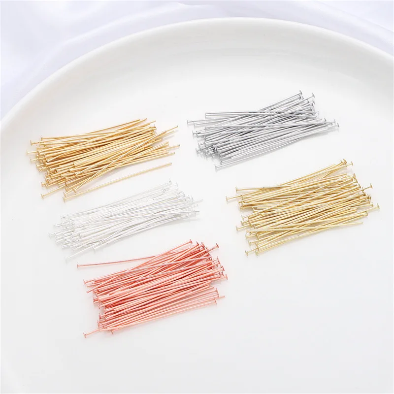 50 قطعة/الحزمة 925 فضة شقة رئيس دبابيس للحرفية القرط سوار قلادة قلادة DIY بها بنفسك صنع المجوهرات بالجملة #2