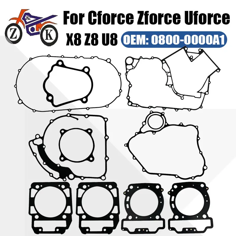 ATV/UTV Cylinder Cover Gasket Kit 0800-0000A1 For CFMOTO 800CC Cforce Zforce Uforce X8 Z8 U8 Engine Overhaul Gasket Set Replace