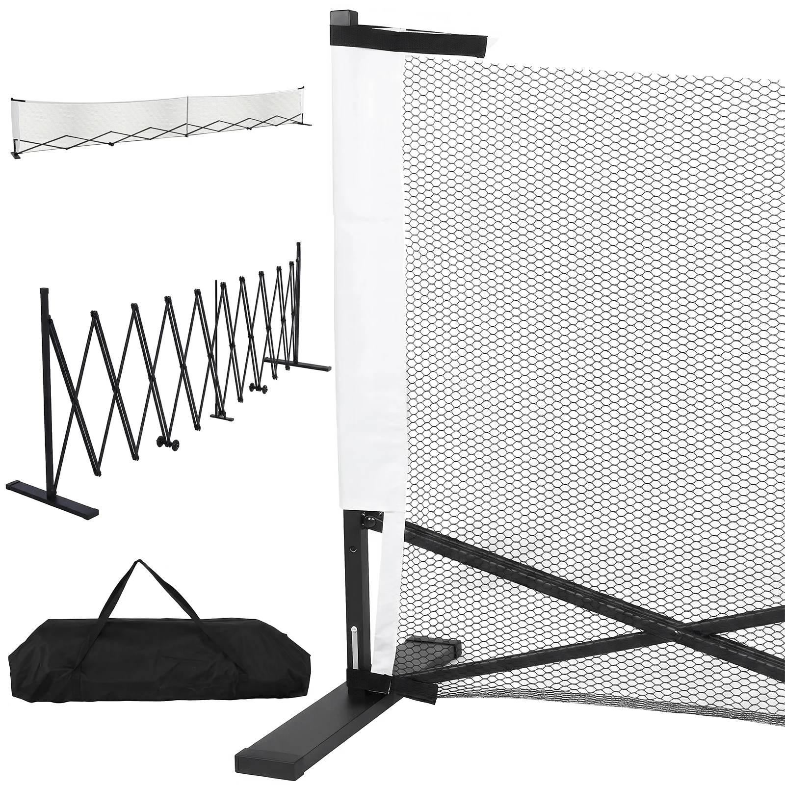 

Портативные сетки для пиклбола с колесами, выдвижные, из алюминиевого сплава, 22 фута, для дворов, подъездных путей и гаражей