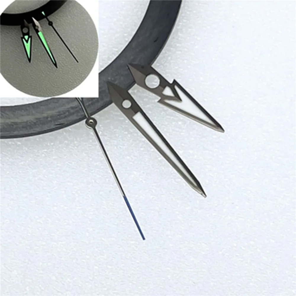 Logam Kuat Hijau Pointer Bercahaya Tangan Jam untuk NH35 NH36 4R35 4R36 Gerakan Upgrade Aksesori