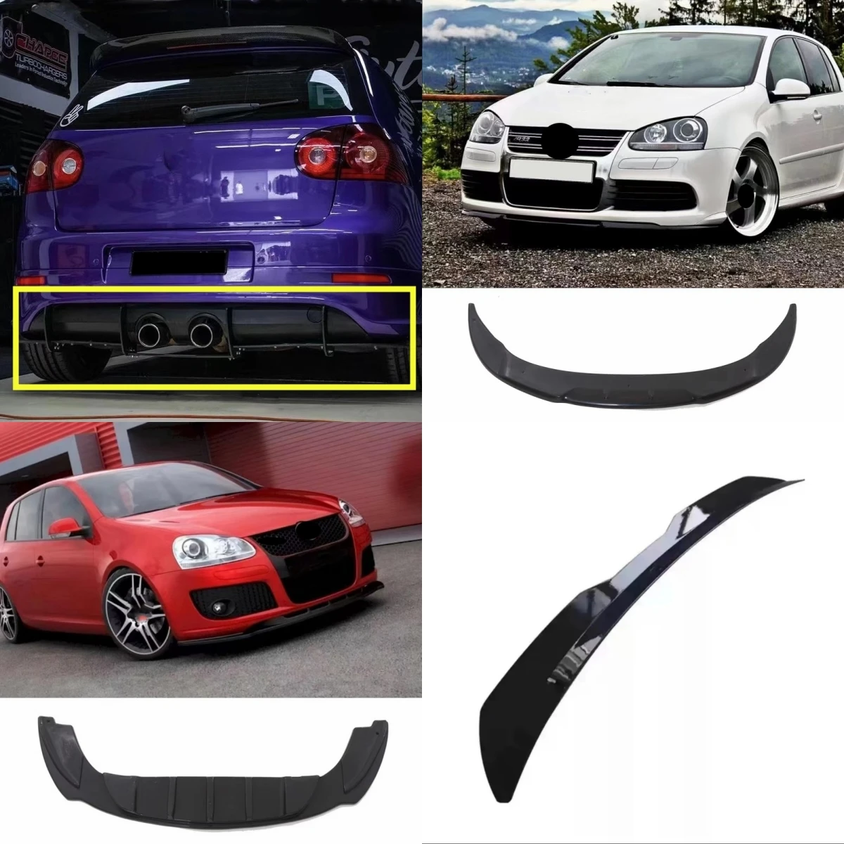 Body Kit Front Rear Lip Tail Wing Assembly For Volkswagen vw Golf 5th R32 MK5 GTI modified ABS Auto Accessories