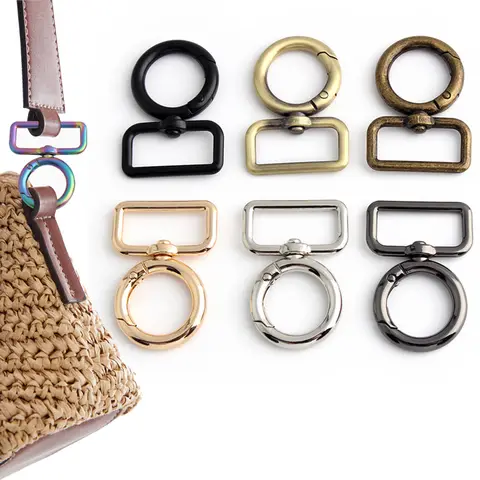 2/5/10PCS 금속 가방 어깨 스트랩 커넥터 버클 분리형 Carabiner 회전 키 체인 DIY 수공예품 액세서리