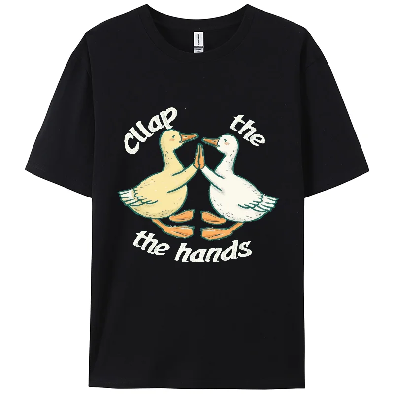 

Футболка с гусиным принтом, футболка Y2K, короткая футболка Berserk, с коротким рукавом, 100% хлопок, двусторонняя, для женщин, праздничная одежда, одежда для основы, для мамы