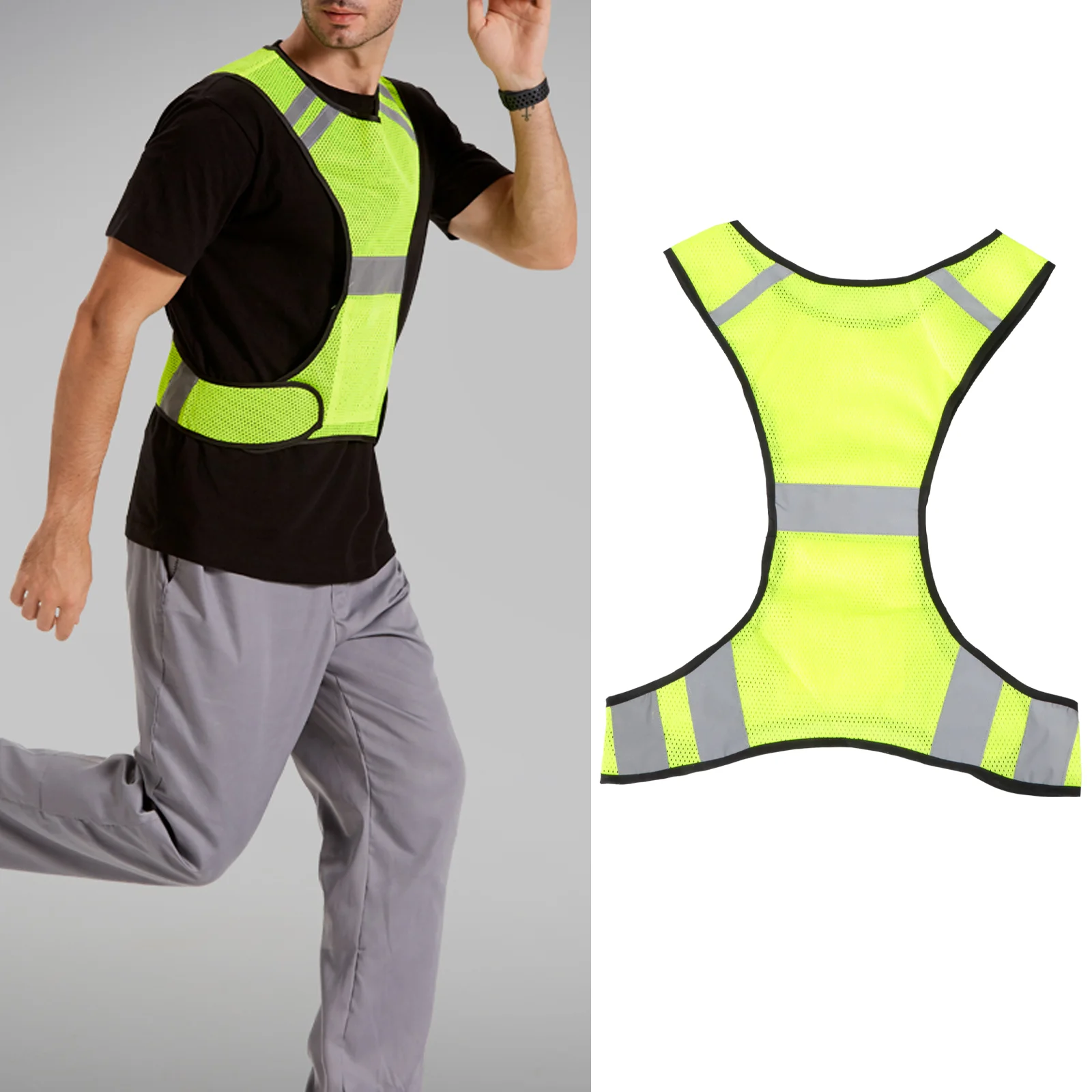 Reflective Vest for Running High Visibility Riding Safety Neon Night Cycling Light